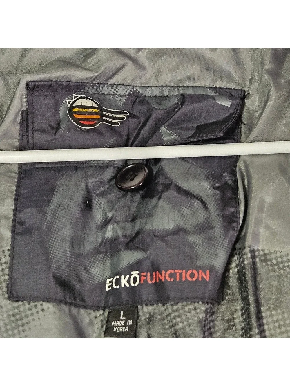 Ecko Men's Large Black Nylon Down Puffer Jacket Warm Winter Coat Streetwear